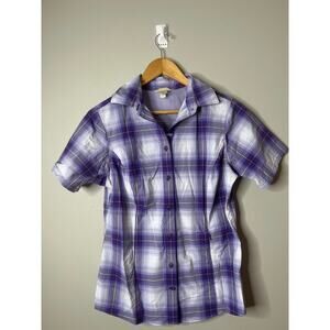 Duluth Trading Co Women's Purple Plaid Button Up XS